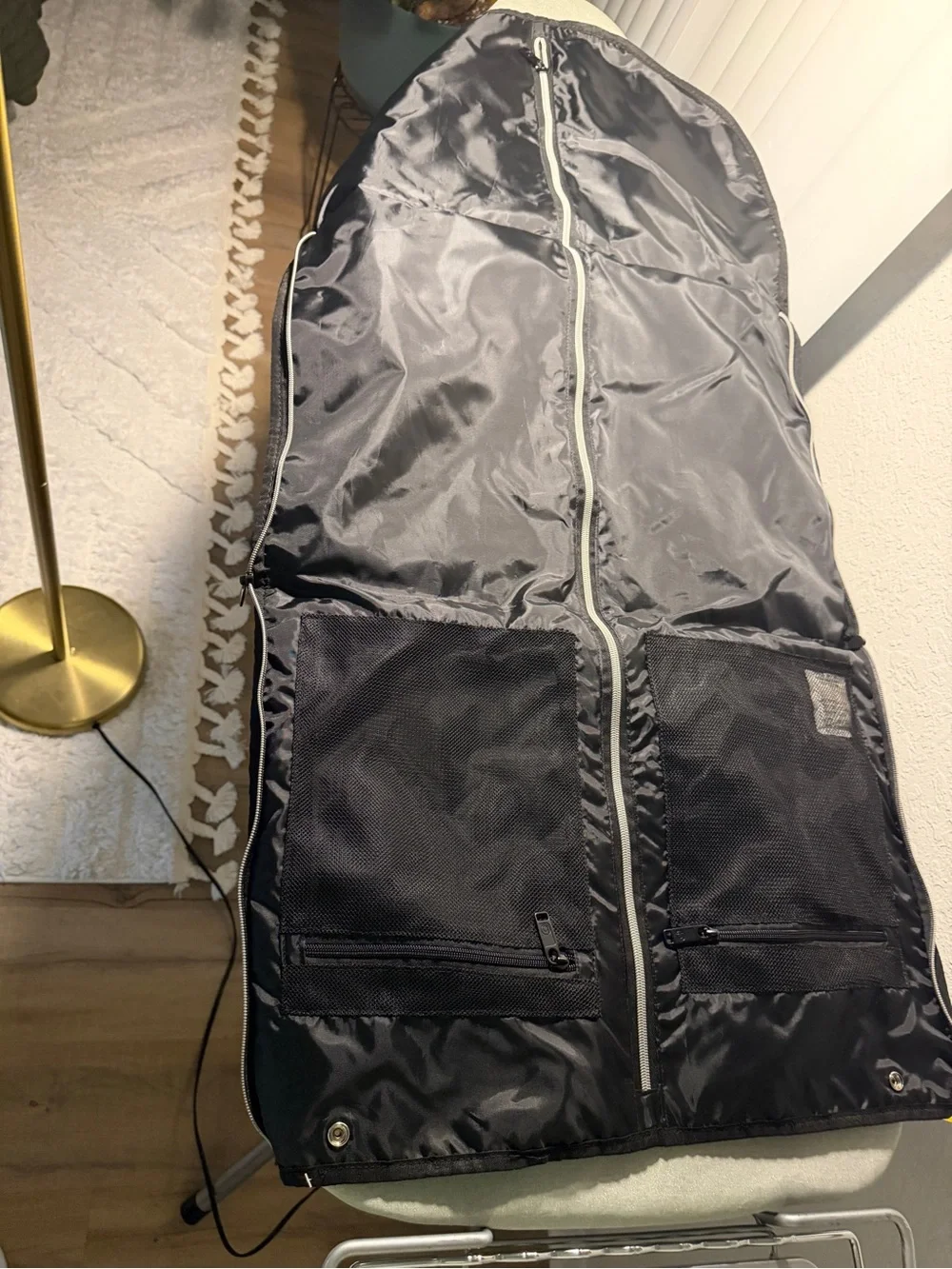 NWT biaggi Turquoise Blue Folding Travel Garment Bag Suit Dress Carrier